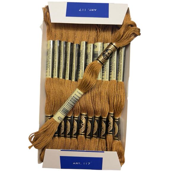 BRAND NEW DMC Floss #420 DARK HAZELNUT BROWN ** 12 Skeins for $10.25 ** - Picture 7 of 9